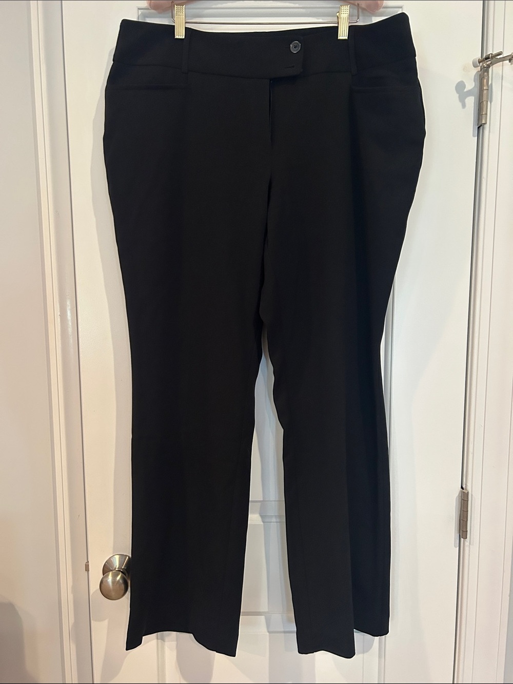 Women's Black Classic Straight-Leg Dress Pants